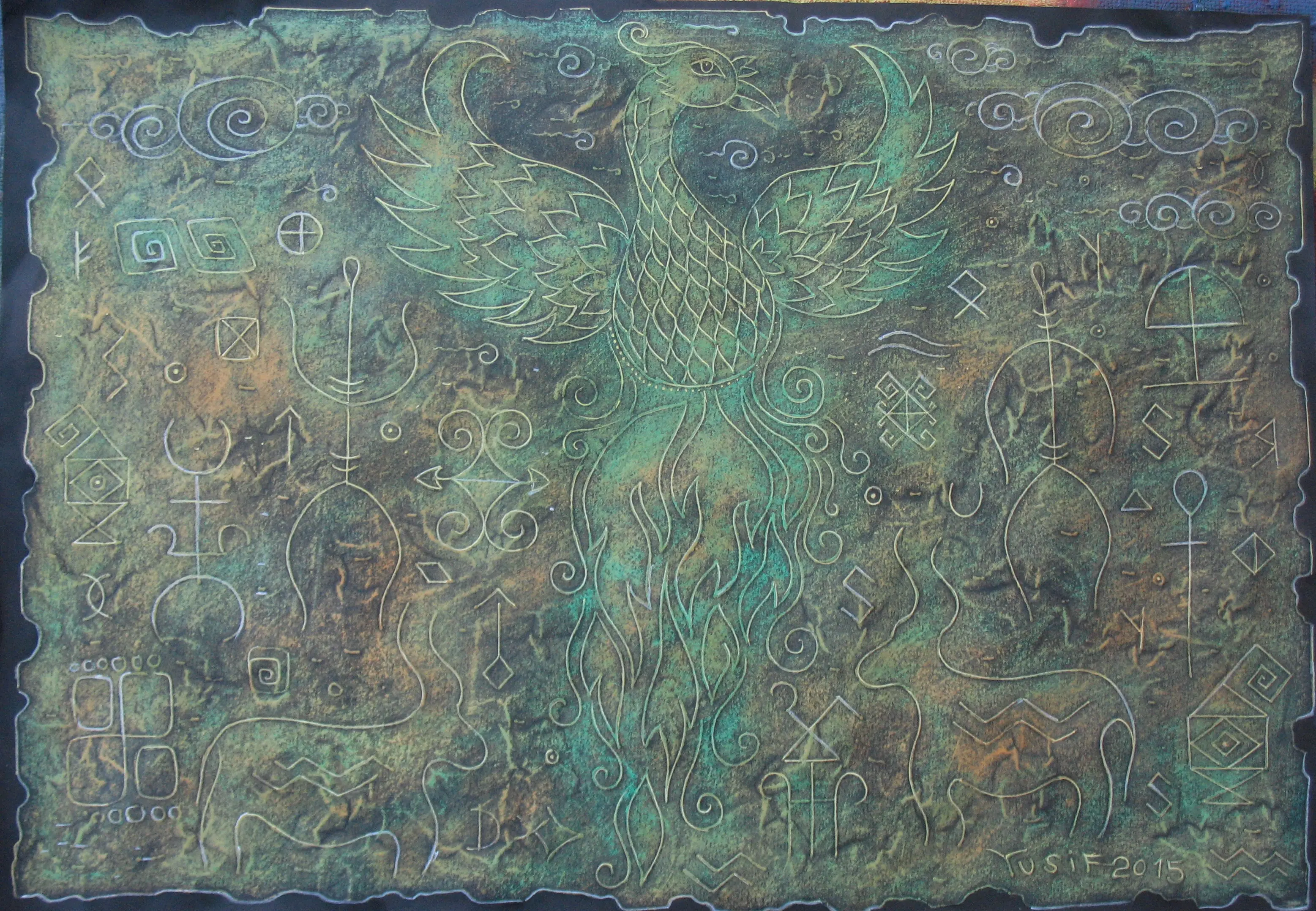 Phoenix. Pastel.30*41cm